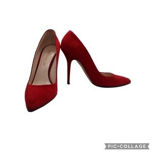 Tamara Mellon Red Suede Leather Heels